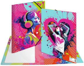 Image HERMA Eckspannermappe "Music Girl", Karton, DIN A4