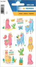 Image HERMA Sticker DECOR "Lama - no drama