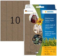 Image HERMA Vielzweck-Etiketten Silphie, 20 x 75 mm, naturbraun
