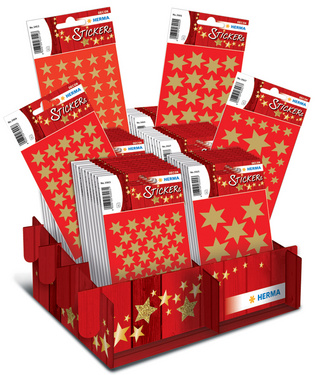 Image HERMA Weihnachts-Sticker DECOR "Sterne gold", im Display