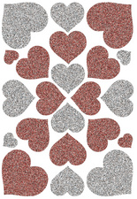 Image HERMA Sticker MAGIC "Herzen rot & silber", Glittery