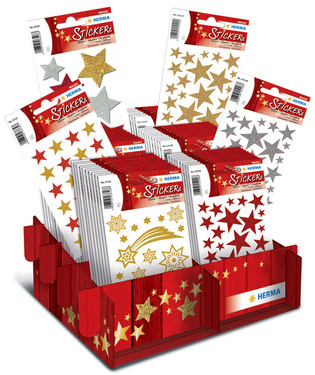 Image HERMA Weihnachts-Sticker MAGIC "Glittery Sterne", Display