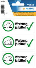 Image HERMA Hinweisetiketten "Werbung, ja bitte!