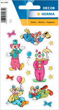 Image HERMA Sticker DECOR "Clowns", aus Papier, beglimmert