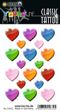 Image HERMA Tattoo CLASSIC "Herzen bunt