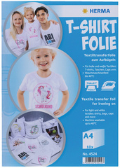 Image HERMA T-Shirt Transferfolie, DIN A4, helle Textilien, weiß