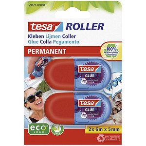 Image TESA Mini Klebe-Roller 6m 5mm permanent ecoLogo 2 St.