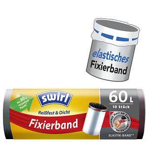 Image swirl® Müllbeutel Reißfest & Dicht 5022 60,0 l schwarz, 10 St.