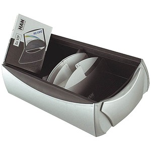 Image HAN Visitenkartenbox VIP, für 500 Karten, silber/schwarz