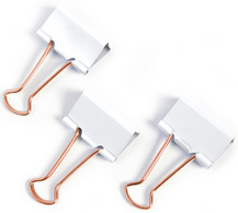 Image RAPESCO Foldback-Klammer, (B)19 mm, weiß / roségold, 80 Stk.