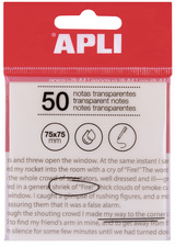 Image APLI Haftnotizen, 75 x 75 mm, farblos transparent