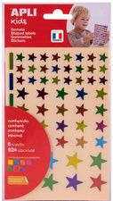 Image APLI kids Sticker "Sterne", Metallicfarben, farbig sortiert