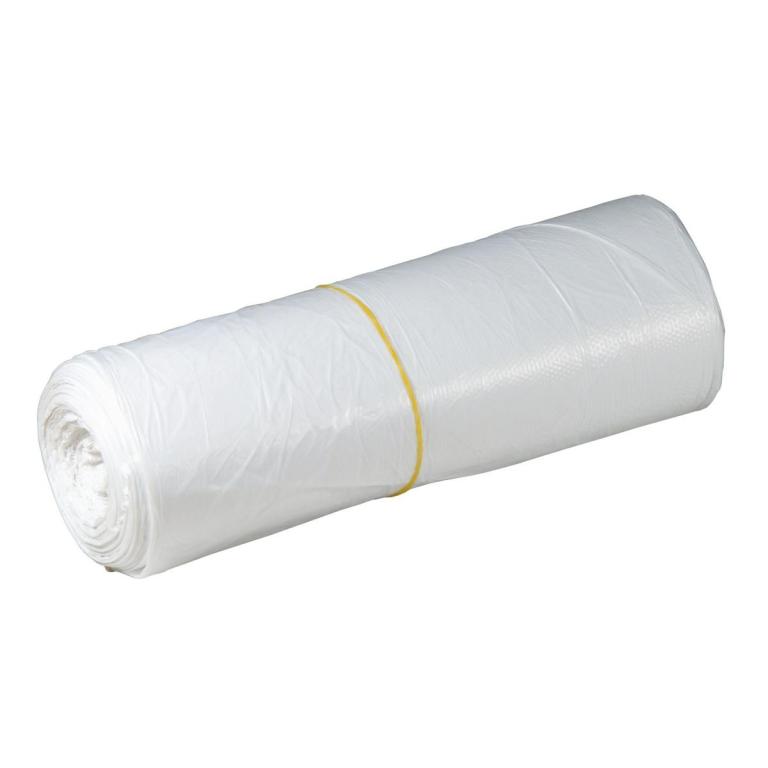 Image Müllbeutel  80 Liter,   6 µ HDPE, 630 x 850 mm, weiß | 40 Stück/Rolle 1 A Material HDPE mit 10 - 20% Regeneratanteil, Sternnaht