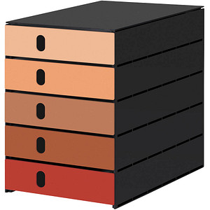 Image styro Schubladenbox styroval pro Emotions Herbst  orange, braun, rot DIN C4 mit 5 Schubladen