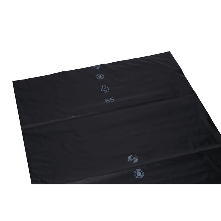 Image Müllsack  240 Liter, 100 µ, LDPE  schwarz, 650 x 550 x 1350 mm | lose Recycling Material LDPE, Seitenfaltensack, Premium