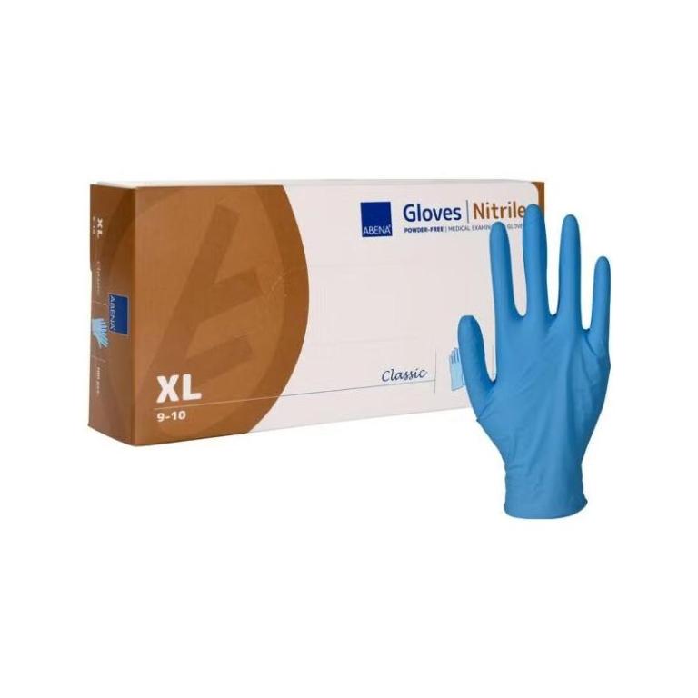 Image Einweghandschuhe Nitril puderfrei, "Abena Classic", blau, 100 Stück/Box | Größe XL AQL 1,5, puderfrei, latexfrei, CE - Kennzeichnung, PSA-Kat. III