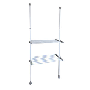 Image WENKO Teleskop-Garderobe Herkules Twin 50612100 grau Metall 73,0 - 120,0 x 165,0 - 300,0 cm