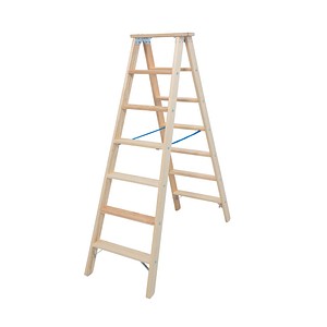 Image KRAUSE Stehleiter Stabilo natur 2x 7 Stufen, H: 165,0 cm