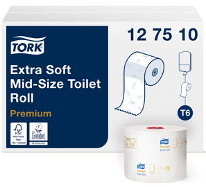 Image TORK Midirollen-Toilettenpapier, 3-lagig, weiß, 70 m