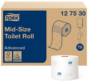 Image TORK Midirollen-Toilettenpapier, 2-lagig, weiß, 100 m
