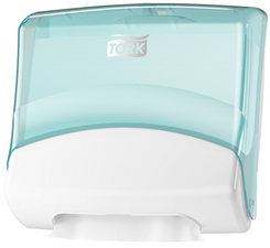 Image TORK Einzeltuchspender für Reinigungstücher, türkis/weiß