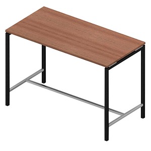 Image Quadrifoglio Stehtisch Creo nussbaum rechteckig, 4-Fuß-Gestell grau, 160,0 x 80,0 x 107,0 cm