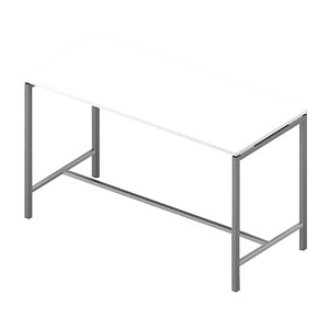 Image Quadrifoglio Stehtisch Creo weiß rechteckig, 4-Fuß-Gestell alu, 180,0 x 80,0 x 107,0 cm