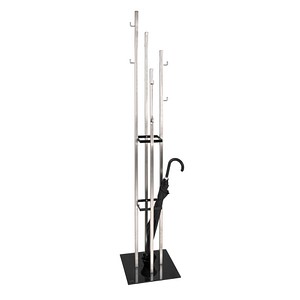 Image HAKU Möbel Kleiderständer 89777 schwarz Metall 8 Haken 35,0 x 182,0 cm