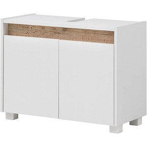 Image MÖBELPARTNER Waschbeckenunterschrank Cosmo weiß 80,0 x 33,0 x 54,6 cm