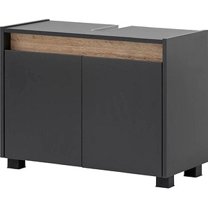 Image MÖBELPARTNER Waschbeckenunterschrank Cosmo anthrazit 80,0 x 33,0 x 54,6 cm