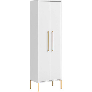 Image MÖBELPARTNER Badschrank Sarah kreideweiß 46,2 x 30,1 x 154,7 cm