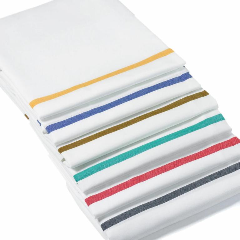 Image Wäschesack, selbstöffnend BWQ mit Knebel, Gewebe 100% Polyester | weiß mit Farbstreifen rot bis 12 kg, Dichtigkeit lt. UVV Wäscherei § 30 Abs.1