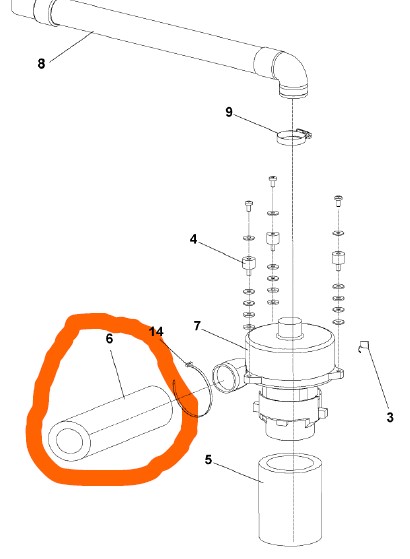Image Zubehör/Ersatzteil: Isolierschlauch Schlauch seitlich abgehend, passend für Nilfisk Scrubtec 343 B