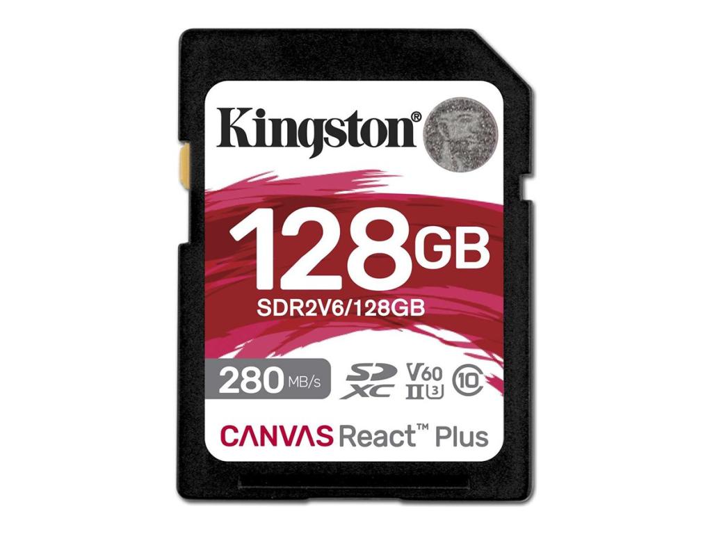 Image KINGSTON Canvas React Plus SDXC UHS-II 280R/100W U3 V60 for Full HD/4K 128GB