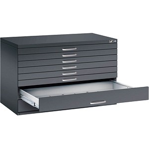 Image CP 7100 Planschrank schwarzgrau 8 Schubladen 110,0 x 76,5 x 76,0 cm