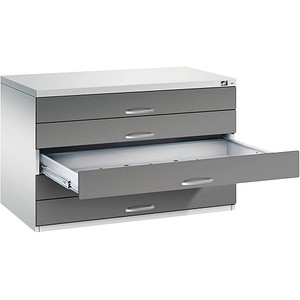 Image CP 7100 Planschrank lichtgrau, vulkangrau 5 Schubladen 110,0 x 76,5 x 76,0 cm