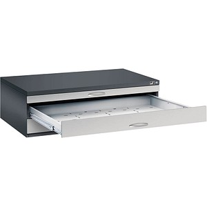 Image CP 7200 Planschrank schwarzgrau, weißaluminium 3 Schubladen 135,0 x 96,0 x 42,0 cm