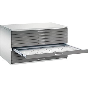 Image CP 7200 Planschrank lichtgrau, vulkangrau 10 Schubladen 135,0 x 96,0 x 76,0 cm