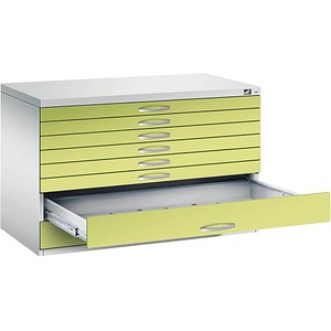 Image CP 7100 Planschrank lichtgrau, viridingrün 8 Schubladen 110,0 x 76,5 x 76,0 cm