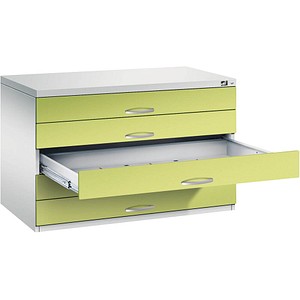 Image CP 7100 Planschrank lichtgrau, viridingrün 5 Schubladen 110,0 x 76,5 x 76,0 cm