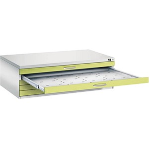 Image CP 7200 Planschrank lichtgrau, viridingrün 5 Schubladen 135,0 x 96,0 x 42,0 cm