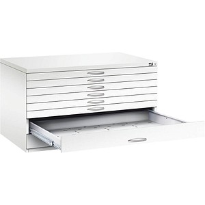 Image CP 7200 Planschrank verkehrsweiß 8 Schubladen 135,0 x 96,0 x 76,0 cm