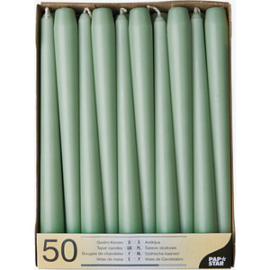 Image PAPSTAR Leuchterkerzen, 22 m, jadegrün, 50er Pack