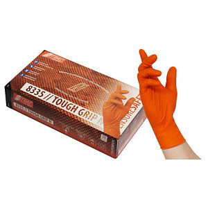 Image NITRAS® unisex Einmalhandschuhe TOUGH GRIP N orange Größe M 50 St.