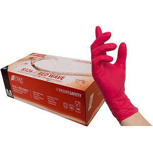 Image NITRAS® unisex Einmalhandschuhe RED WAVE rot Größe M 100 St.