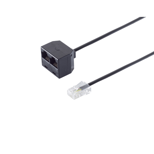 Image SHIVERPEAKS S-Conn RJ45 - 2x RJ45 - RJ45 - 2x RJ45 - Schwarz - Transparent - Mä