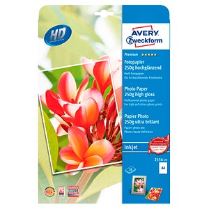 Image AVERY Zweckform Fotopapier 2556-20 DIN A4 hochglänzend 250 g/qm 20 Blatt