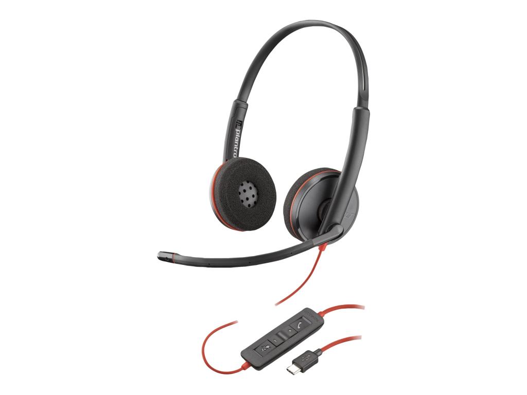 Image HP Poly Blackwire 3220 Stereo USB-C Headset +USB-C/A Adapter Bulk