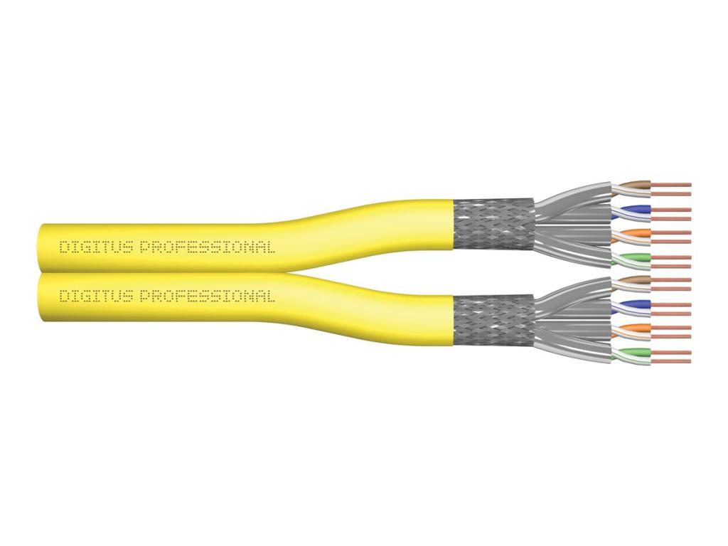 Image DIGITUS Cat.7A S/FTP Verlegekabel,100m,duplex,Dca-s1a d1 a1