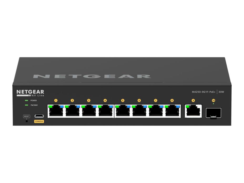 Image NETGEAR AV Line M4250-9G1F-PoE+ - Switch - L3 - managed - 8 x 10/100/1000 (8 Po